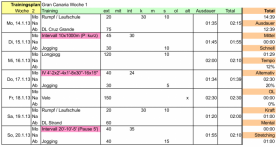 Trainingsplan Gran Canaria W2